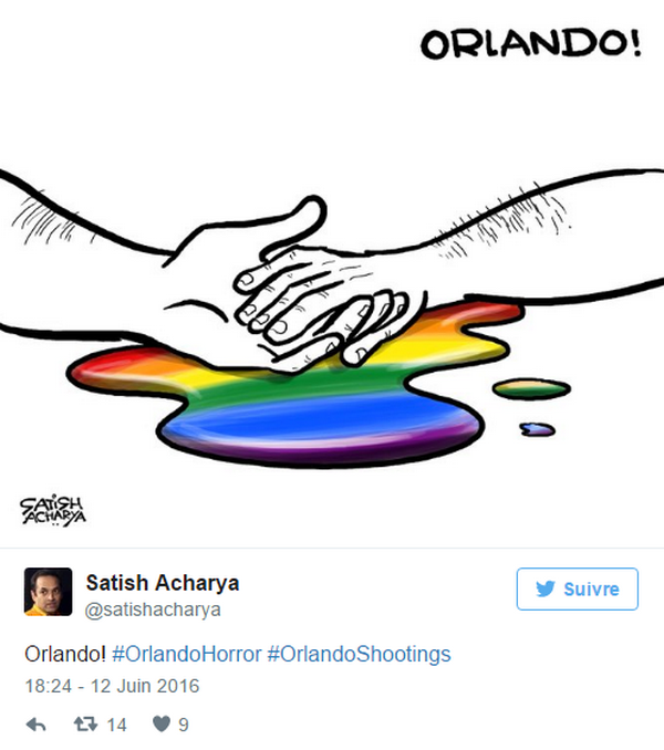 Les mains se serrent, en preuve de soutien aux victimes d'Orlando