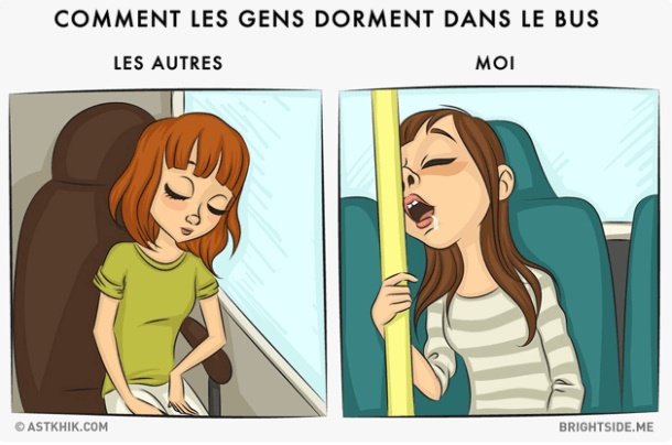 S'endormir dans le bus (ou le train), et baver... ça arrive à tout le monde !