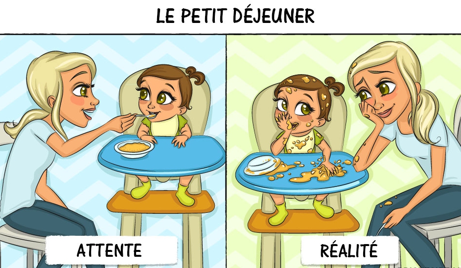 L'enfer quand on fait manger un bébé qui ne veut en faire qu'à sa tête !